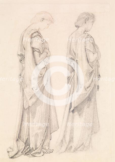 St George Series - Two Studies of Female Attendants for 'The Princess draws the fatal Lot', 1865-66. Creator: Sir Edward Coley Burne-Jones.