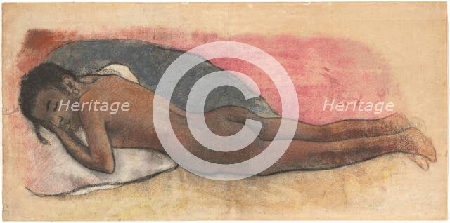 Reclining Nude [recto], 1894/1895. Creator: Paul Gauguin.