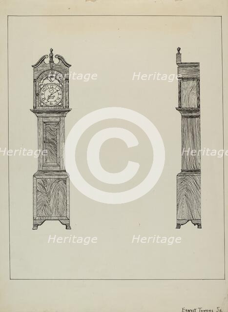 Grandfather Clock, c. 1936. Creator: Ernest A Towers Jr.