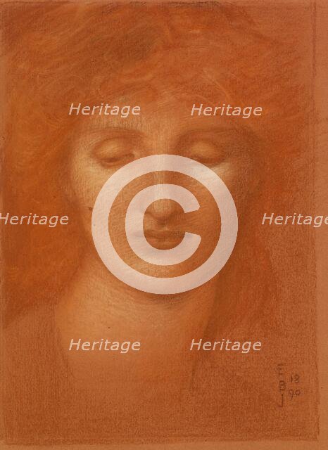 The Star of Bethlehem - Study for the Angel's Head, 1890. Creator: Sir Edward Coley Burne-Jones.