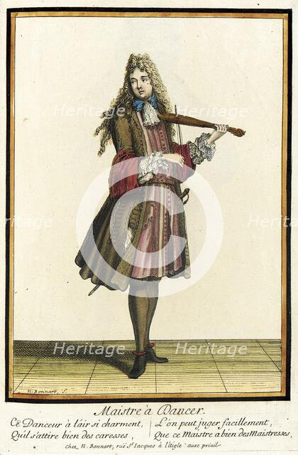 Recueil des modes de la cour de France, 'Maistre à Dancer', between c1678 and c1693. Creator: Nicolas Bonnart.