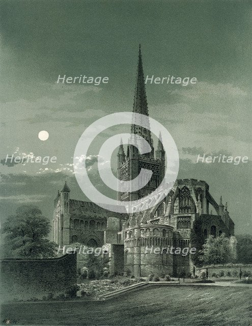 Norwich Cathedral, Norfolk, c1870. Artist: WL Walton