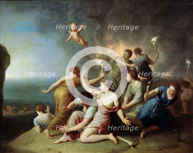 'Nymphs Burning the Ship of Telemachus', 1746. Artist: Henri Antoine de Favannes