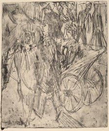 Couple in Front of a Carriage, 1914. Creator: Ernst Kirchner.
