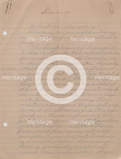 Slavery, 1940s. Creator: Melinda O. Smith.