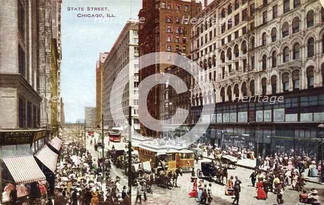 State Street, Chicago, Illinois, USA, 1910. Artist: Unknown