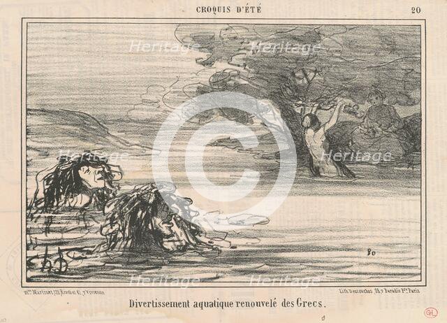 Divertissement aquatique renouvelé des Grecs, 1857.  Creator: Honore Daumier.