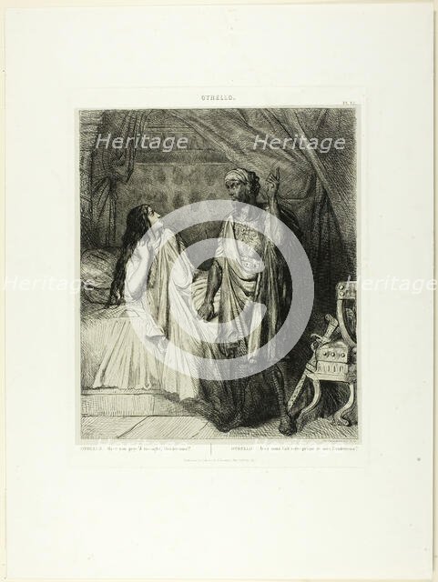Have you pray'd tonight, Desdemona?, plate twelve fom Othello, 1844. Creator: Theodore Chasseriau.