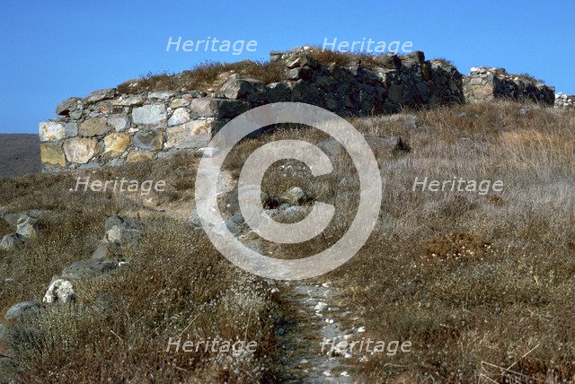 Wall of the pre-historic site at Phyllakopi on Milos, 31st century BC. Artist: Unknown