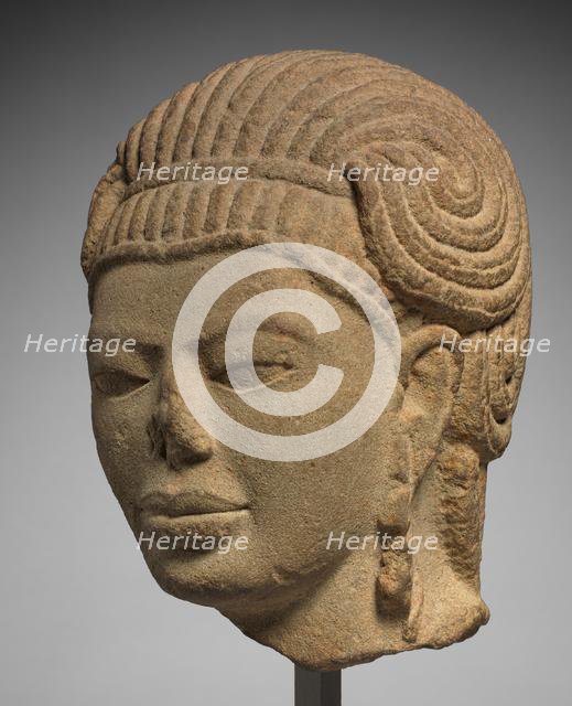 Head of Male Deity, possibly Aiyanar , first half of the 600s. Creator: Unknown.