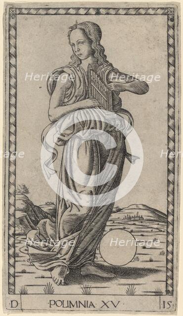 Polimnia (Polyhymnia), c. 1465. Creator: Master of the E-Series Tarocchi.