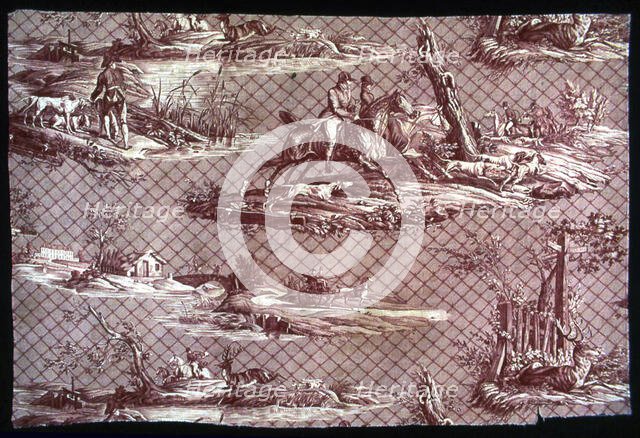 La Route de Jouy (The Route to Jouy) (Furnishing Fabric), France, 1815. Creator: Oberkampf Manufactory.