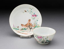 Tea Bowl and Saucer, China, c. 1750. Creator: Jingdezhen Porcelain.