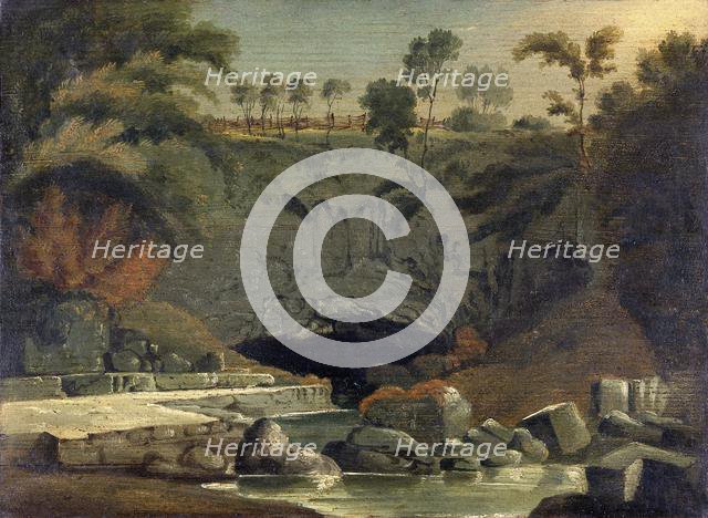 Porth-yr-Ogof, Brecknockshire, 1819. Creator: Penry Williams.