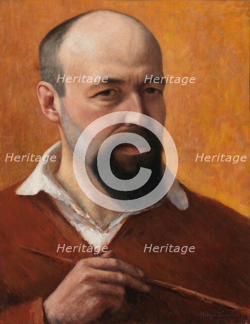 Self-Portrait, 1914. Creator: Simberg, Hugo (1873-1917).