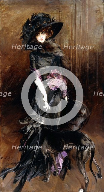 Marchesa Luisa Casati with a Greyhound, 1908.