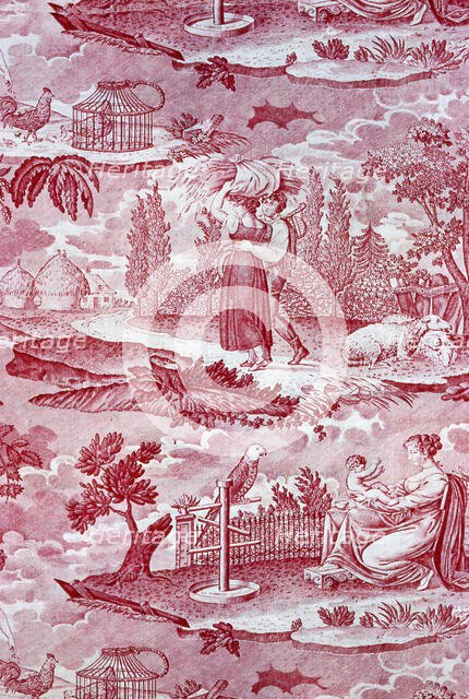 Le Kakatoes (The Cockatoo) (Furnishing Fabric), Rouen, c. 1815/20. Creator: Favre-Petitpierre et Cie.