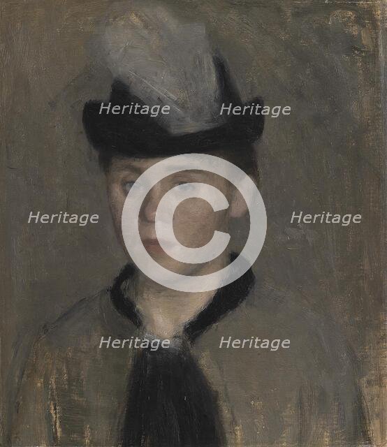 Ida Ilsted, the Artist's Fiancée. Sketch, 1890. Creator: Vilhelm Hammershoi.