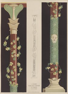 A column from a wall painting at Pompei, 1850.  Creator: Ludwig Gruner.