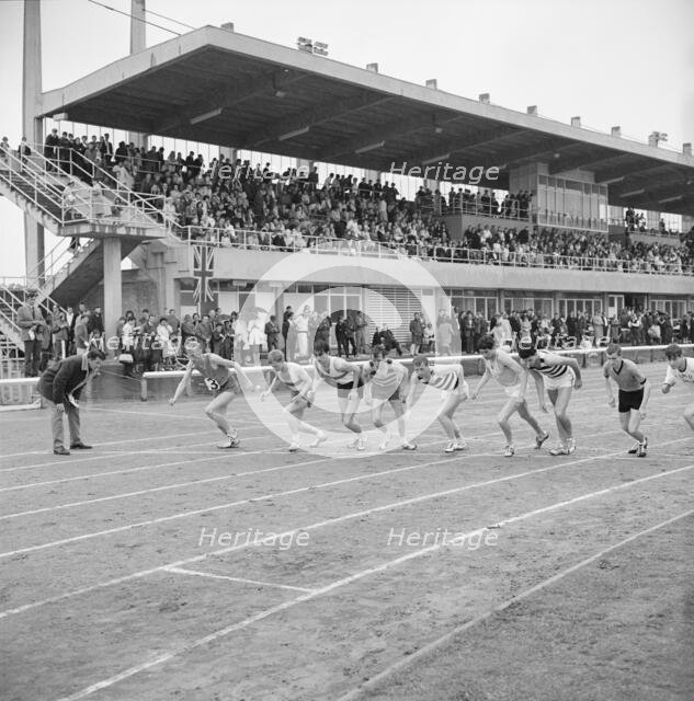 Copthall Stadium, Hendon, Barnet, London, 25/06/1966. Creator: John Laing plc.