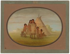Camanchee Chief's Children and Wigwam, 1861/1869. Creator: George Catlin.