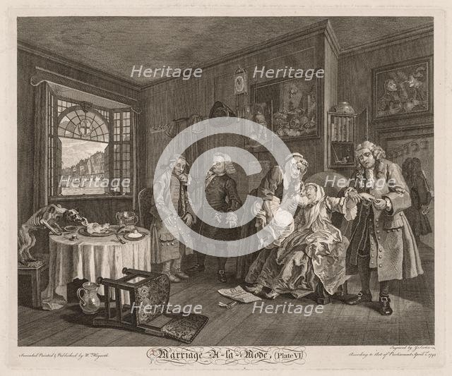 Marriage à la Mode: The Death of the Countess, 1745. Creator: William Hogarth (British, 1697-1764).