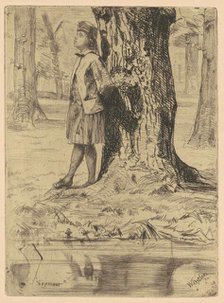 Seymour Standing Under a Tree, 1858/1859. Creator: James Abbott McNeill Whistler.