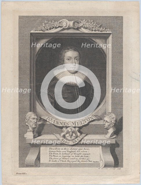 John Milton, Age 21, 1747. Creator: George Vertue.