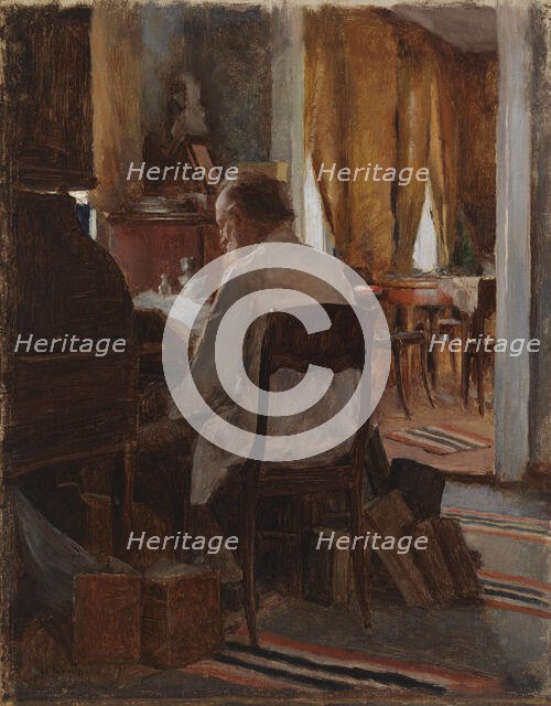 Carl Gustaf Swan at his Work Table, 1889. Creator: Eero Jarnefelt.