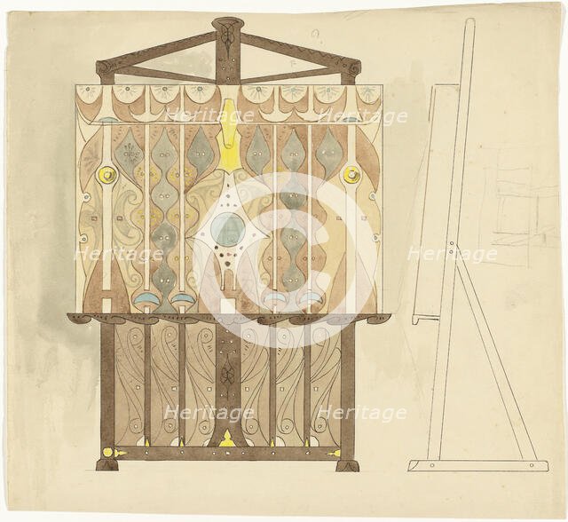 Design for a print stand, 1887-1911. Creator: Gustaaf Frederik van de Wall Perné.