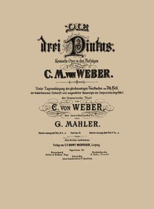 Cover of the vocal score of opera Die drei Pintos by Carl Maria von Weber, 1888.