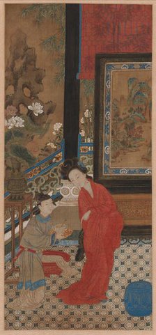 Yang Guifei Leaving the Bath, 1700s. Creator: Unknown.