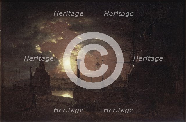 Autumn night in St. Petersburg, 1835. Artist: Vorobyev, Maxim Nikiphorovich (1787-1855)