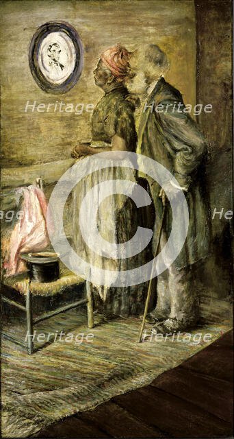 The Old Couple Looking at a Portrait of Lincoln, after 1904-1905. Creator: Unknown.