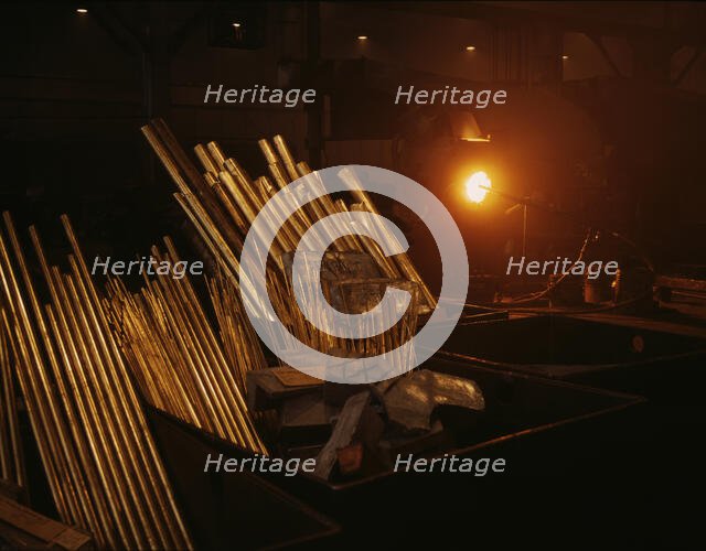 Metal tubing at the Consolidated Aircraft Corp. plant, Fort Worth, Texas, 1942. Creator: Howard Hollem.