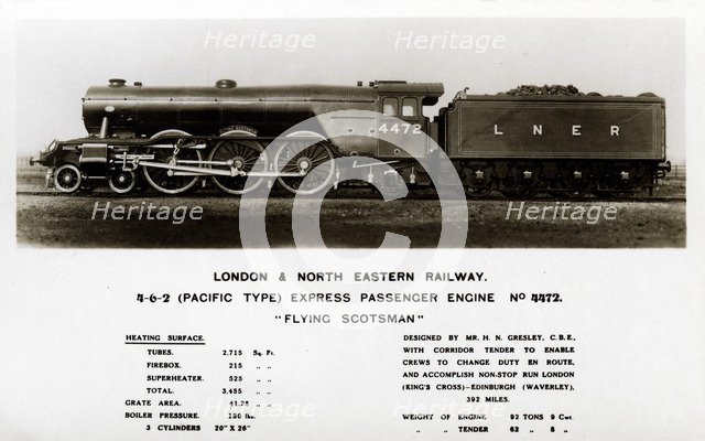 The 'Flying Scotsman' steam locomotive, 20th century. Artist: Unknown