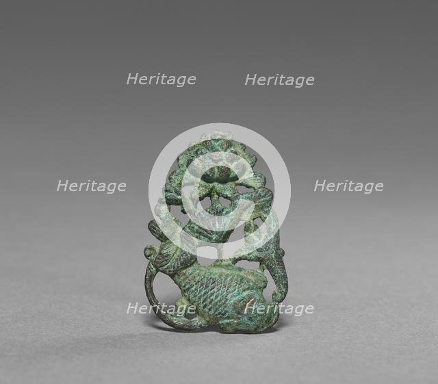 Ornament with Carp and Lotus Design, 1100s. Creator: Unknown.
