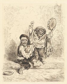 Dwarf Musicians of Granada, 1861/1862. Creator: Gustave Doré.