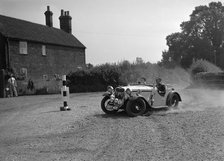972 cc Singer competing in the Singer CC Rushmere Hill Climb, Shropshire 1935. Artist: Bill Brunell.