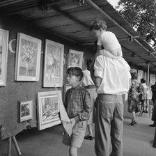 Open-air art exhibition, Hampstead, Greater London, 1960-1965. Artist: John Gay