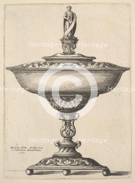 A wide cup with ball feet, 1646. Creator: Wenceslaus Hollar.
