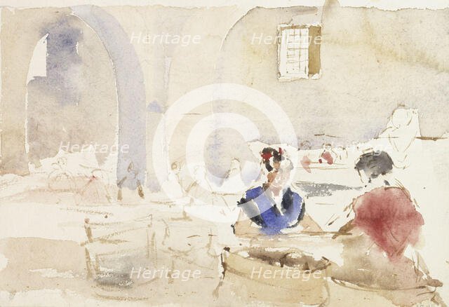 Interior from Spain (Tobacco Factory in Seville), 1881. Creator: Albert Edelfelt.