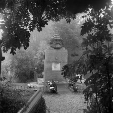 Tomb of Karl Marx, Highgate Cemetery, Hampstead, London, 1954. Artist: John Gay.