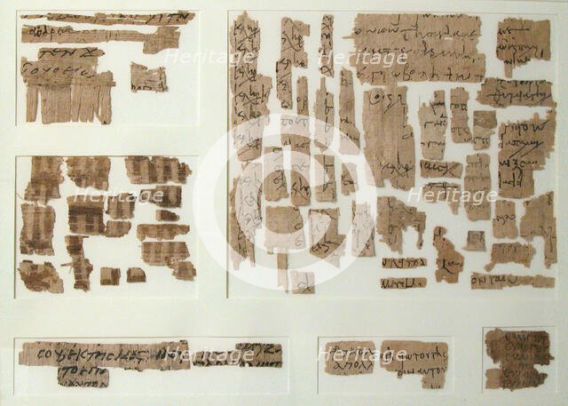 Papyri Fragments, Coptic, 7th century. Creator: Unknown.