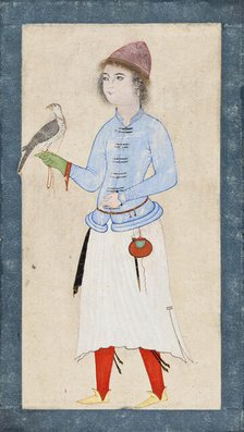 Portrait of a Falconer Holding a Hawk on Gloved Right Hand (image 2 of 2), Late 16th century. Creator: Unknown.