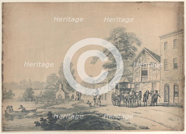 A Coach Outside an Inn, 1785-90., 1785-90. Creator: Thomas Rowlandson.