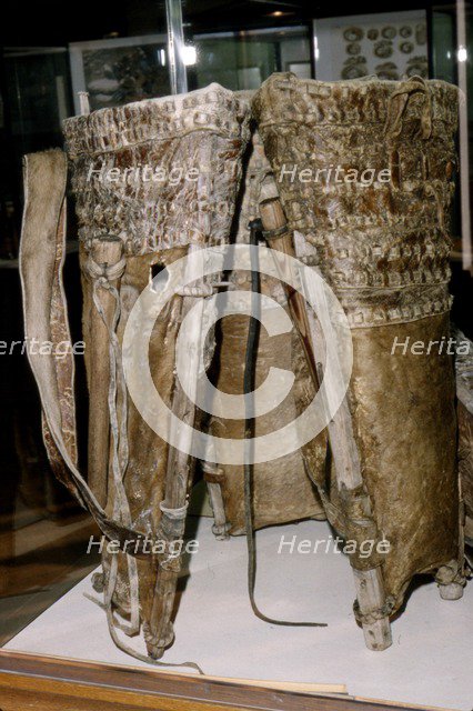 Leather Russacks found in the Salt Mines of Hallstatt, Austria: Celtic Iron Age: c. 6th century BC Artist: Unknown.