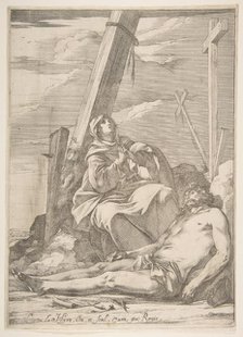 Christ and the Virgin at the Foot of the Cross. Creator: Laurent de la Hyre.