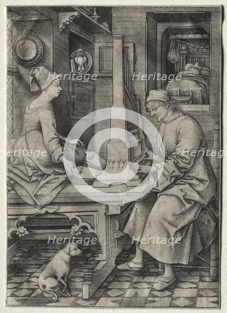 The Organ Player and His Wife. Creator: Israhel van Meckenem (German, c. 1440-1503).