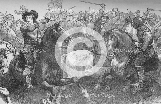 'Prince Rupert at Edgehill', 23 October 1642, (c1880). Artist: Unknown.